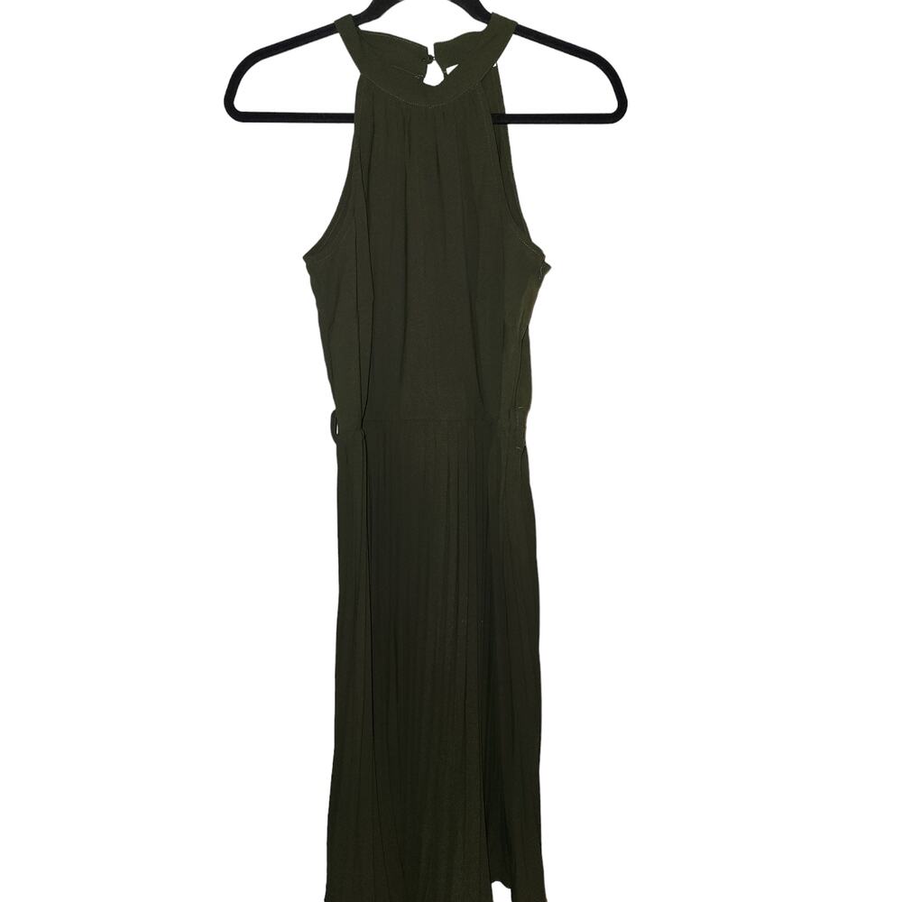 Kirundo Olive Green High Neck‎ Sleeveless Maxi Dress Size Small